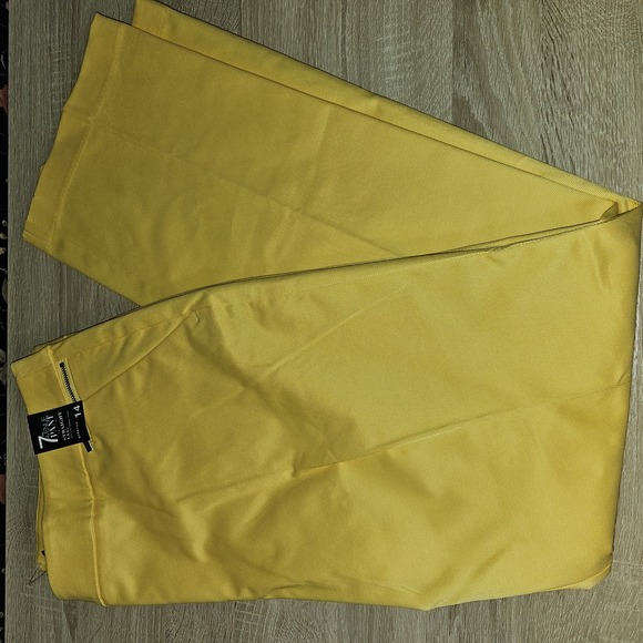 NWT NY&CO | YELLOW STRAIGHT LEG STRETCH DRESS PANT SIZE 14 - Picture 3 of 7
